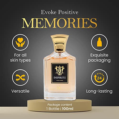 Luxury Masculine Perfume for Men - Long Lasting Musk Cologne Spray - 3.4oz
