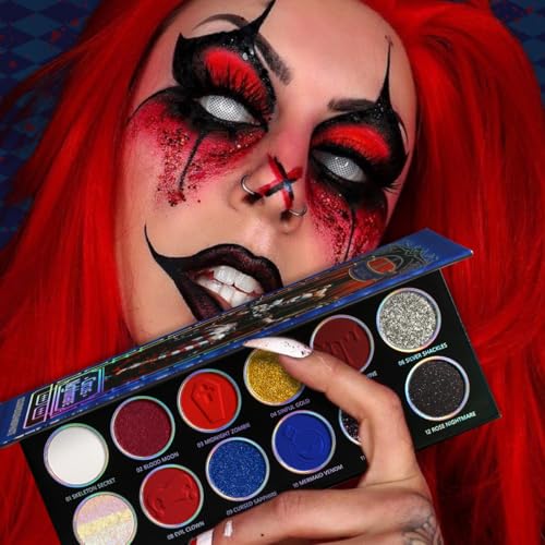 Multichrome Eyeshadow Palette with 12 Vibrant Colors for Gothic and Creative Looks