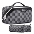 Travel Makeup Bag Cosmetic Organizer Set - Black D-2 - 3 Pieces