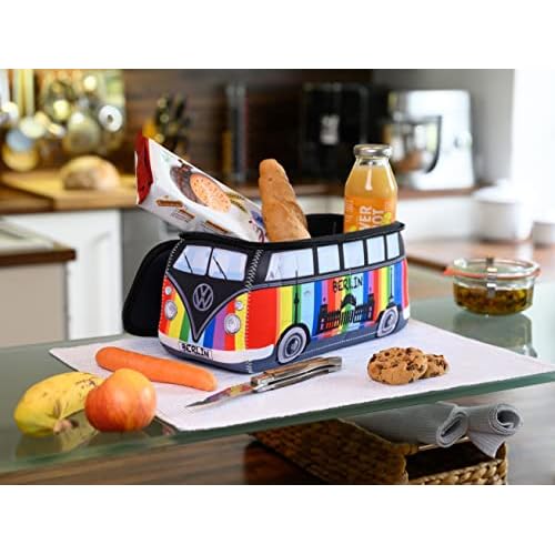 BRISA VW Collection - Volkswagen Neoprene Universal Makeup Cosmetics Toiletry Travel Pharmacy Bag in T1 Bus Design (