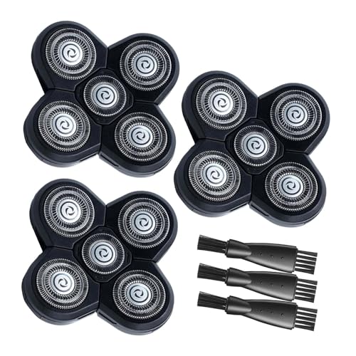 uijino Head Shavers for Bald Men Freedom Blades, Freedom Razor Replacement Blades Freedom Razor Blades, 3Pack Head Shaver Replacement Heads Compatible with Bald Head Shavers for Men, 3 Cleaning Brush