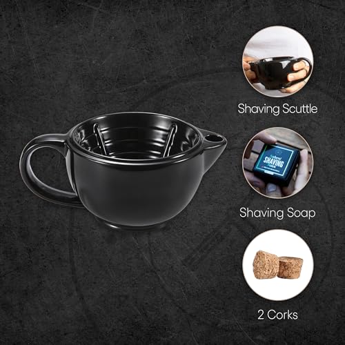 Midnight Nude Armor Savanna Shaving Scuttle Porcelain Lather Bowl for Wet Shaving