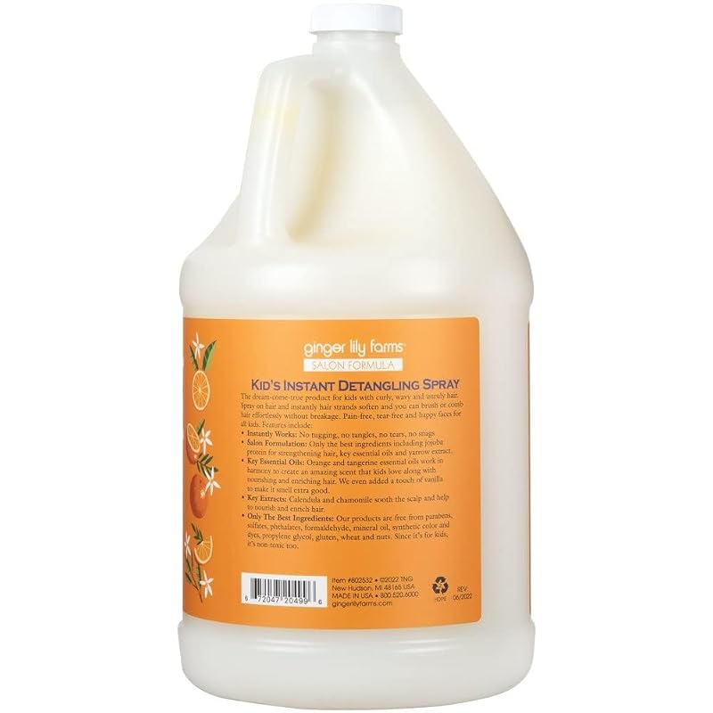 Gallon Kid's Detangling Spray Refill (128 oz) - Citrus Scent, 100% Vegan & Cruelty-Free