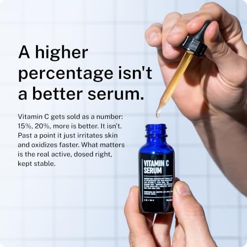 Vitamin C Face Serum for Men with Hyaluronic Acid - 1 oz Brightening