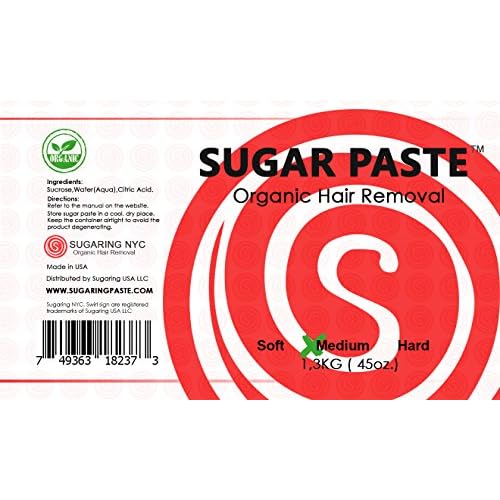 Sugaring Paste - Medium Grade Universal Paste for Large Areas, Back, Shoulders, Arms, Legs + Glove Set