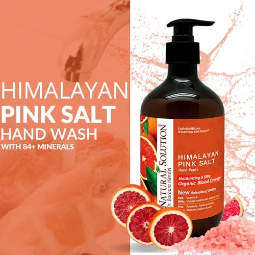 Natural Solution Hand Wash 14 oz (Pack of 6) Moisturizing Blood Orange & Himalayan Pink Salt Liquid Soap