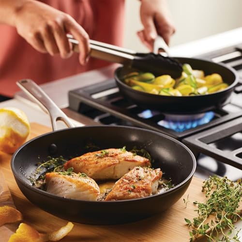 KitchenAid 3-Piece Hard Anodized Induction Nonstick Frying Pan Set with Lids, 8 & 10 Inch Skillets