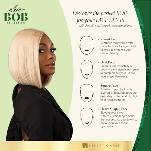 Sensationnel Chic Bob Lace Front Wig - ICYBLONDE Variation, Pre-Plucked HD Lace, 5 Inch Deep Part