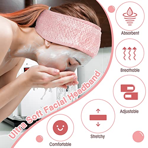 Multicolor Spa Headbands 25 Pack - Adjustable Hair Wrap for Face & Hair Care