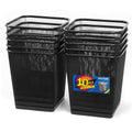 SHSYCER Black 6-Gallon Square Metal Mesh Trash Cans - 10 Pack Office & Home Wastebaskets (Variation: Black-6Gallon)