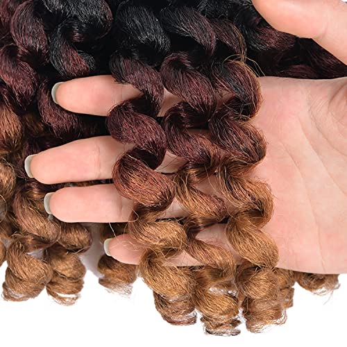 Luoyudu 8 Inch Wand Curl Crochet Hair T1B/27/30 - 5 Pack Jamaican Bounce Extensions