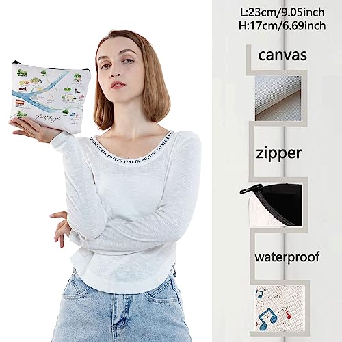 WZMPA Pittsburgh City Map Cosmetic Bag - Travel Souvenir Gift - Long Distance Relationship Makeup Zipper Pouch - Merchandise