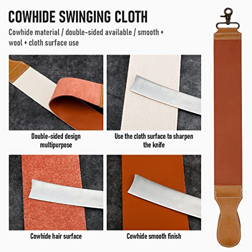 Professional Men's Straight Razor Set with Cowhide Leather Strop - Precision Shaving Kit