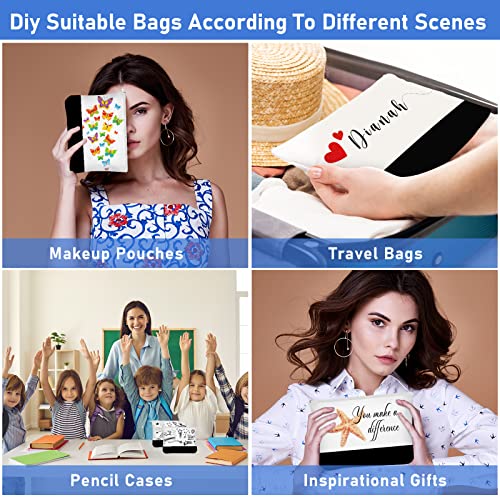 20 Pack Canvas Makeup Bags with Zipper for DIY Customization, Travel & Storage