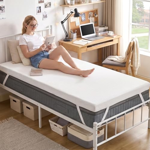 Twin XL 3-Inch Memory Foam Mattress Topper with Breathable Bamboo Cover