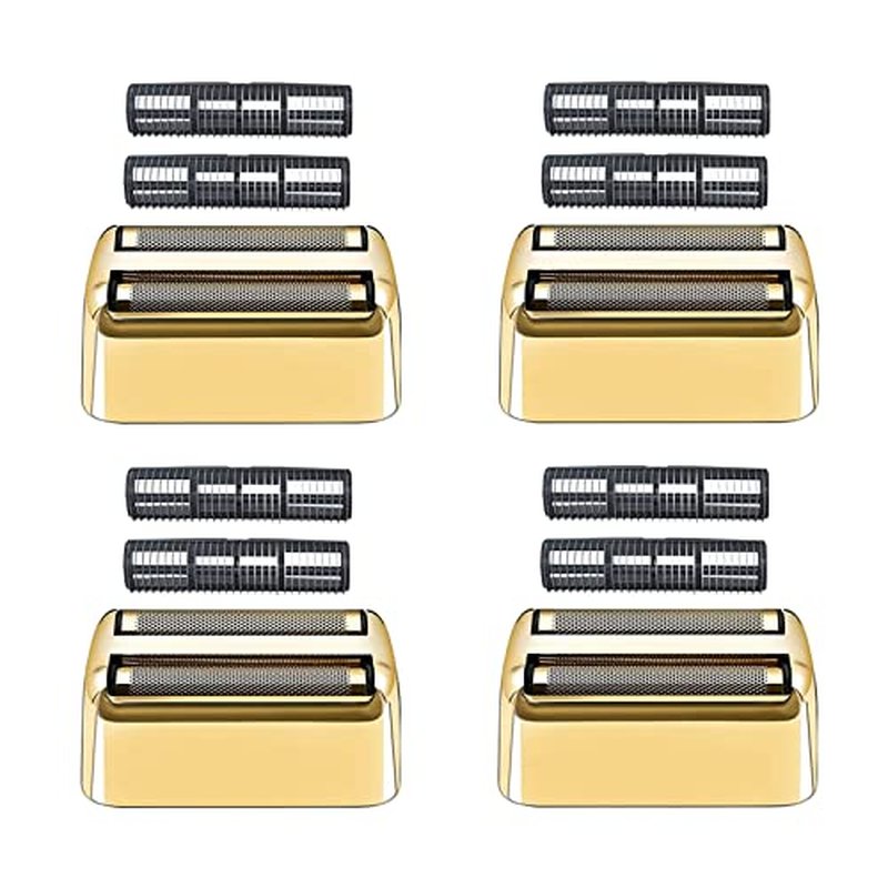 4 Pcs Replacement Foil and Cutters Compatible with BaBylissPRO Double Foil Shaver, Replacement Foil Compatible with FXFS2 Shaver (Gold)