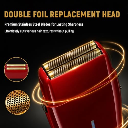 Red Foil Head & 2 Cutters Compatible with BaBylissPRO FX3 FXX3S - High-Performance Replacement Kit