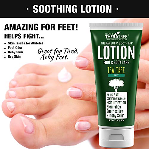 Tea Tree Oil Lotion with Neem Oil for Foot & Body - Helps Soothe Skin Irritation and Fight Body Odor TheraTree (Pack of 2)