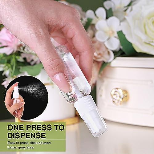 100 Pcs Mini Clear Spray Bottles 1 oz with Funnels - Refillable Travel Perfume & Essential Oil Sprayers