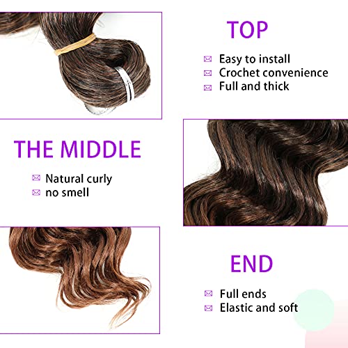 Ocean Wave Crochet Hair Deep Wave Braiding Extensions 8 Packs 14 Inch T30