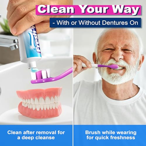 Fresh 'n Brite Denture Cleaner Paste with Dual Action Formula 3.8 oz Pack of 6