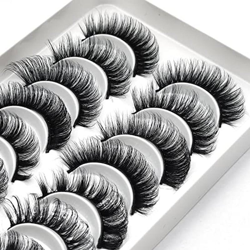 3D Plant Fibre Russian Strip Lashes - D Curl Lash Strips, Wispy Mink Eyelashes, Faux Mink Eyelashes Natural Look(SDC-MIX)