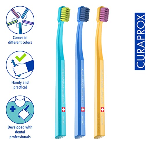 Curaprox CS Smart Toothbrush 3-Pack - Small Head, Gentle, Swiss Made