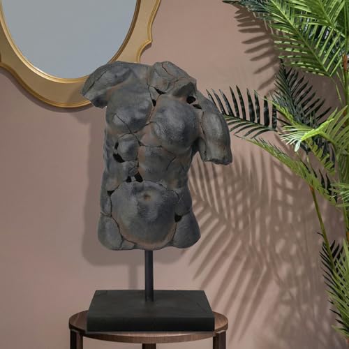 Greek Male Torso Bust Sculpture - Abstract Cracked Apollo Statue - Man Variation