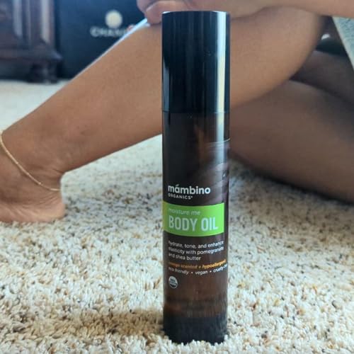 Mambino Organics Moisture Me Nourishing Body Oil, Lightweight Skincare & Body Care Oil with Shea Butter, Almond & Pomegranate Oils, Fast-Absorbing Moisturizing Body Oil, Cruelty-Free, 4 fl oz, 3-Pack