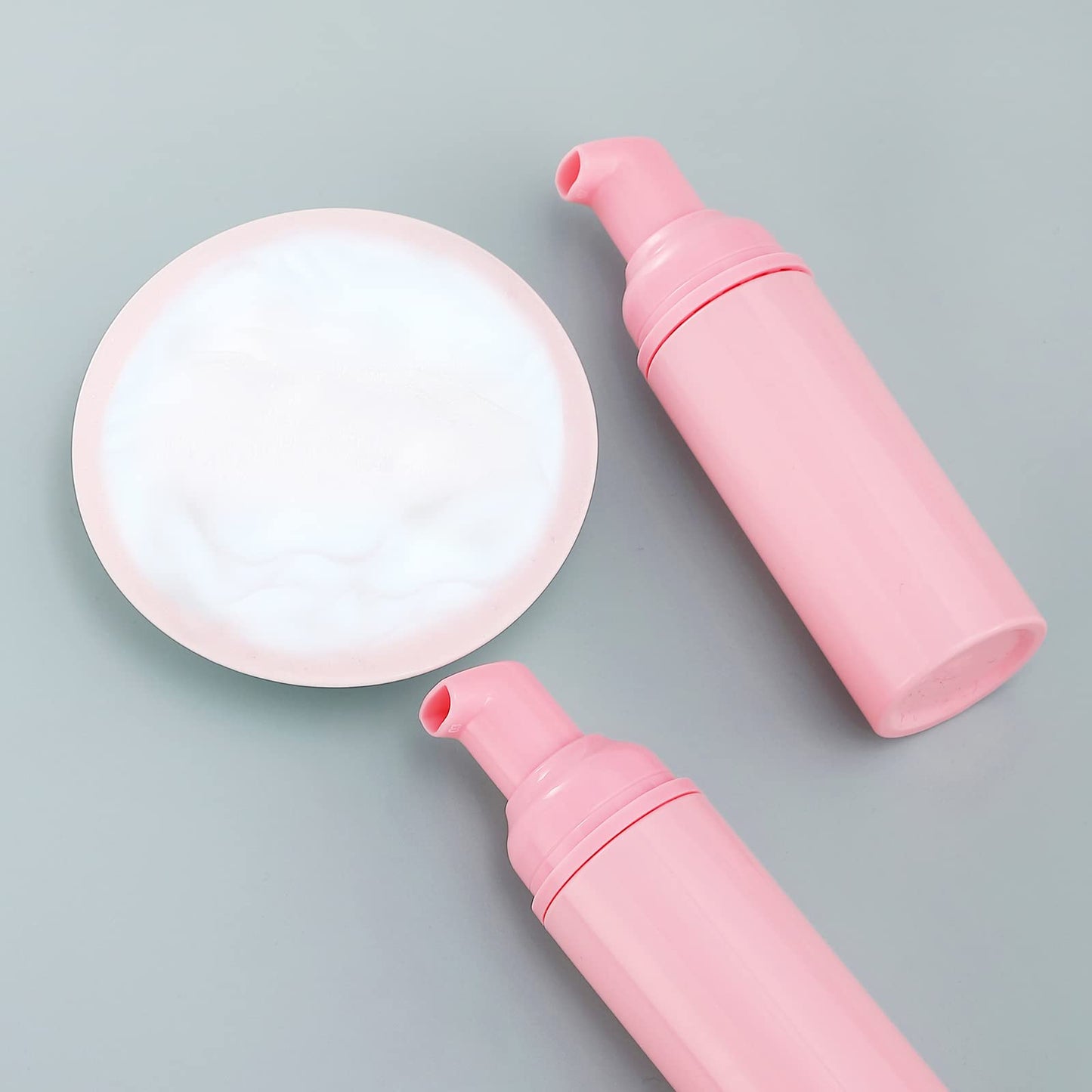 35 Pack Plastic Foam Bottles Travel Soap Dispenser Bottles with Pump Mini Liquid Foaming Soap Bottles for Refillable Hand Sanitizer Lash Cleanser Shampoo Castile Pink(2 oz)