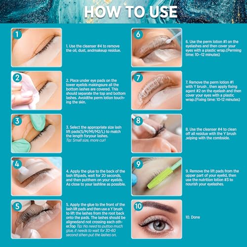 LASH Lift Kit for Beginners - 5-in-1 Eyelash Perm & Brow Lamination Set with Keratin - Home Salon & DIY Beauty