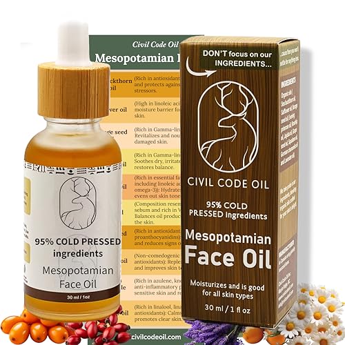Civil Code Mesopotamian Organic Face Oil – Hydrating Anti-Aging Serum for All Skin Types