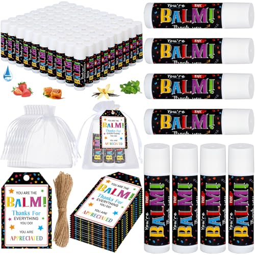 Siifert 50 Pack Employee Appreciation Lip Balm Gifts Bulk - Thank You Gifts for Teachers, Nurses, Colleagues