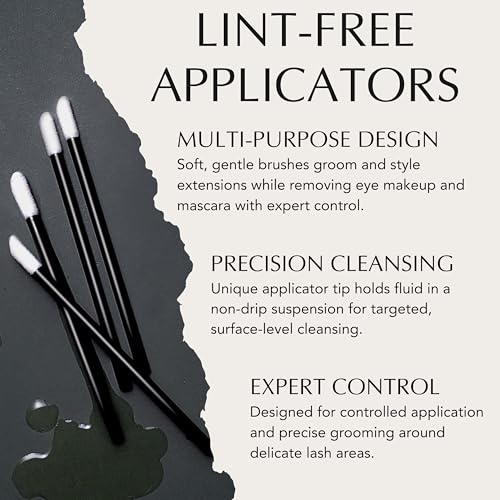 Lint-Free Lash Applicators Set - 100 Count for Eyelash Extensions & Makeup