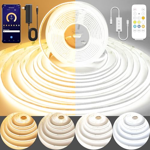 Pandery COB LED Strip Light 576CCT Dimmable 65ft Bluetooth & Music Control