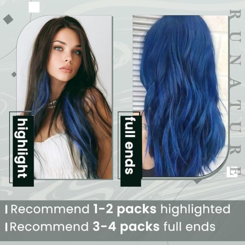 RUNATURE 14 Inch Colorful Clip-In Hair Extensions - 5 Pcs 30g Human Hair