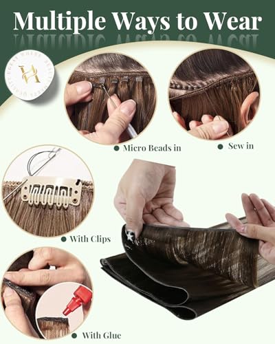 Genius Sew-in Weft Hair Extensions 22in 80g Brown Balayage G-4184 (Ugeat)