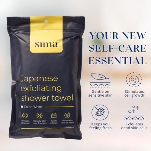 Sima - Bundle - Exfoliating Face & Body Scrub Towel White + Gentle Face Cloth