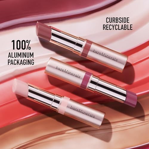 bareMinerals Dewy Lip Gloss Balm - Soul, Vegan Hydrating Lip Shine 0.1 oz