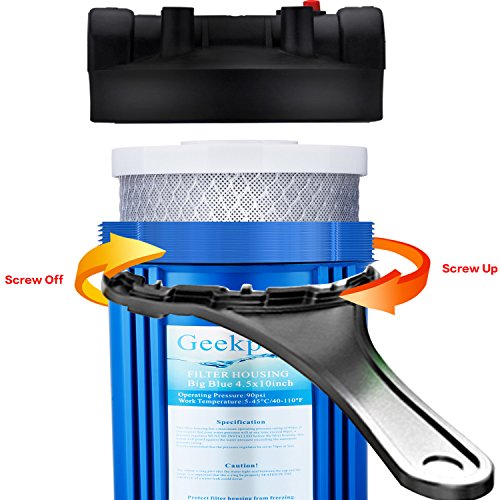 Geekpure 20 Inch Carbon Block Whole House Water Filter - 5 Micron, 4 Pack