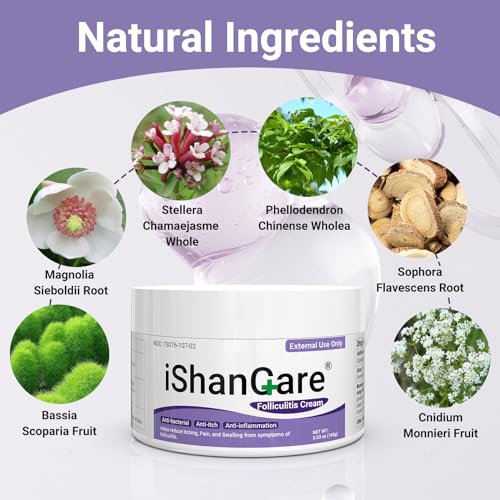Folliculitis Treatment Cream - Natural Relief for Itching Redness & Inflammation - 3.53 Oz - Variation 1