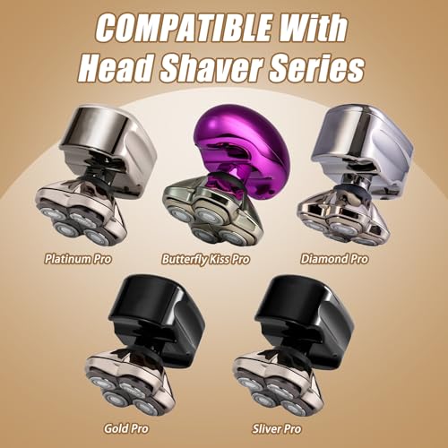 2 Pack Rotary Shaver Replacement Heads for Skull Pitbull & Butterfly Kiss - 4D Floating Blades