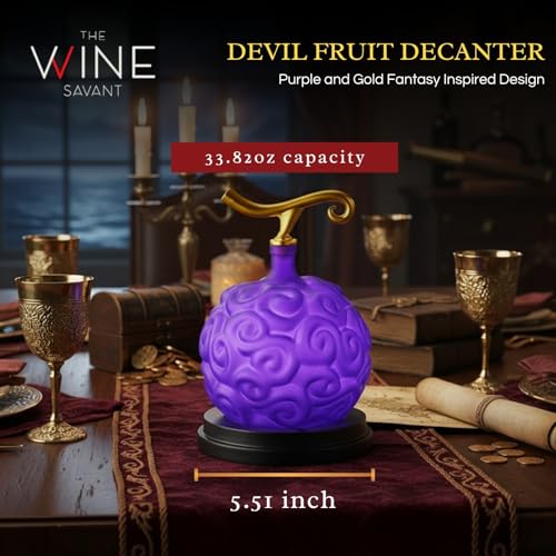 Anime Devil Crystal Decanter with Mahogany Base - Fantasy Liquor Bottle - Variation of Devil