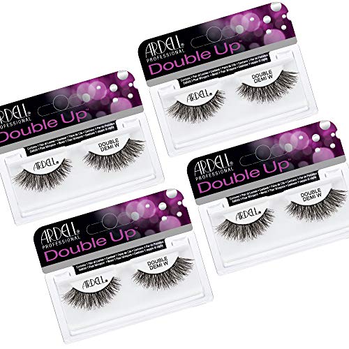 Ardell Double Up Demi Wispies False Eyelashes - Wispy Dramatic Look, Reusable, 4 Pairs