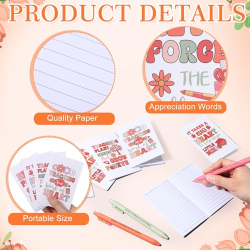 Boho Teacher Gifts Set - Heart Design Makeup Bag Socks Notebooks Keychains (40 Pieces)