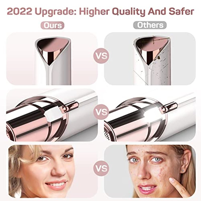 Facial Hair Removal for Women, Gurelax Electric Face Shaver, Painless Facial Hair Remover, Rechargeable Hair Removal Device for Lip, Chin with a Velvet Bag