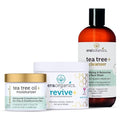 Era Organics Tea Tree Skincare Trio ? Tea Tree Cream, Cleanser & Microdermabrasion Face Scrub for Oily, Blemish-Prone Skin ? Cleanse & Balance Your Skin With Non-Toxic, Plant-Based Skin Care