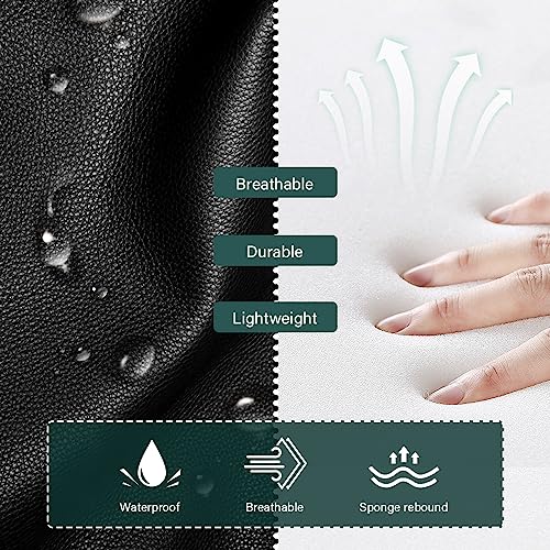 PU Leather Swivel Stool with Wheel for Salon Work Home SPA Shop Height-Adjustable and Cost-Effective Rolling Stool Chair Small (Black)