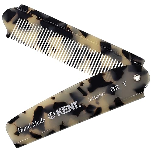 Kent 82T TW Handmade Folding Pocket Comb 2 Pack White Tokyo for Grooming