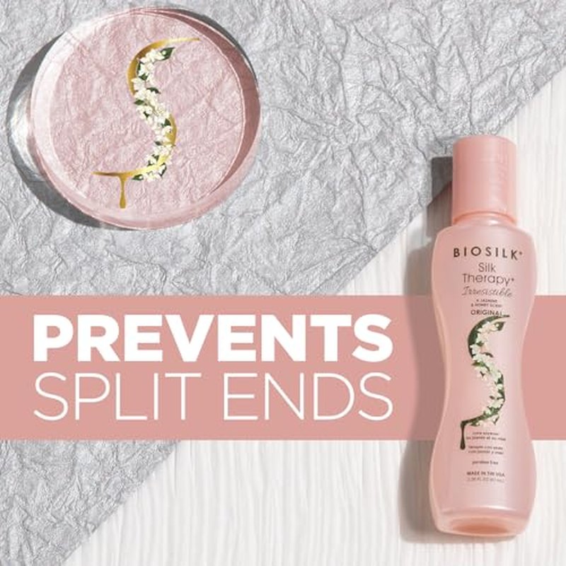 BioSilk Irresistible Collection Silk Therapy Leave-in Treatment, For All Hair Types, Jasmine & Honey Scent, Sulfate, Paraben, & Cruelty-Free, 2.26 Oz